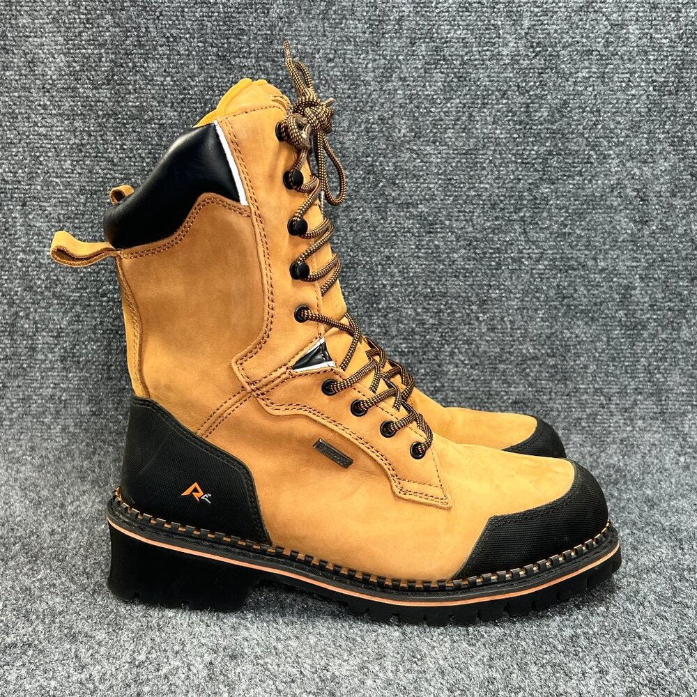 Ridgecut Toughwear Logger Boots Men's 10.5W Brown Leather Waterproof‎ Steel Toe